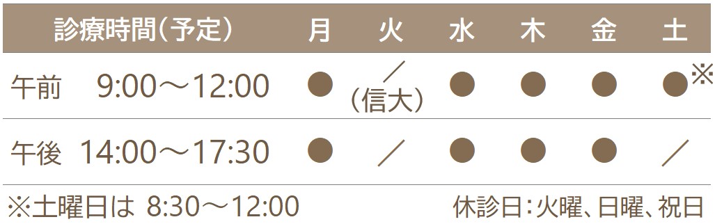 上田きたはら泌尿器科内科 診療時間